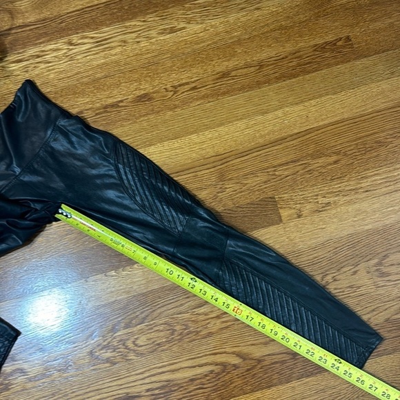SPANX Faux Leather Moto Leggings Black Size M - Picture 12 of 13